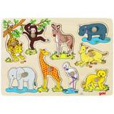 Puslespil til børn Knoppuslespil Goki Africa Baby Animals 9 Pieces