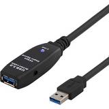 Blå - Han – Hun - USB-kabel Kabler Deltaco Prime Active USB A - USB A M-F 3.0 15m