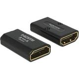 DeLock HDMI-kabler - Sort DeLock HDMI - HDMI High Speed with Ethernet F-F