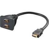 Wentronic Kabeladaptere Kabler Wentronic HDMI-2HDMI M-F Adapter Cable 0.1m