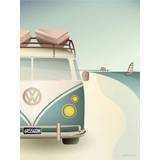Vissevasse VW Camper Plakat 15x21cm