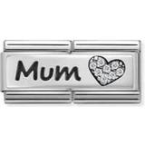 Nomination Classic Double Link Mum and Heart - Silver/White/Black