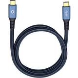 Blå - Rund - USB C-USB C - USB-kabel Kabler Oehlbach Plus CC USB C-USB C 3.1 1m
