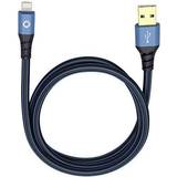 Blå - Guld - USB-kabel Kabler Oehlbach Plus LI USB A-Lightning 2.0 0.5m