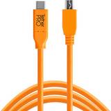 Orange - USB-kabel Kabler Tether Tools TetherPro USB C - 2.0 Micro B M-M 4.6m