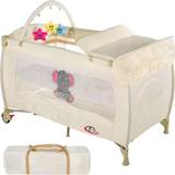 Tectake Babynests & Tæpper tectake Travel Cot Elephant with Changing Mat & Play Bar