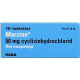 Cyclizin Hydrochlorid Håndkøbsmedicin Marzine 50mg 10 stk Tablet