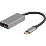 Deltaco DisplayPort-kabler - USB C-DisplayPort Deltaco Gold USB C-DisplayPort M-F 0.1m