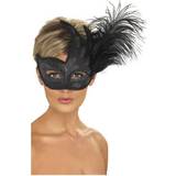 Damer Masker Kostumer Smiffys Ornate Colombina Feather Mask
