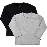 104 - Babyer Overdele Minymo T-shirt LS 2-pack - Anthacite Black (3935-193)