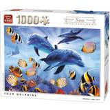 King Klassiske puslespil King Sea Collection Four Dolphins 1000 Pieces