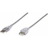 Manhattan PVC - USB-kabel Kabler Manhattan Hi-Speed USB A-USB A 2.0 1.8m