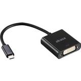 DVI - Han – Hun - USB-kabel Kabler Akasa USB C-DVI-D M-F 0.2m