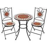 Foldbare / Sammenklappelige Cafésæt Havemøbel tectake Cafésæt med mosaik, 2 stole + bord Ø 60 cm Cafésæt, 1 borde inkl. 2 stole
