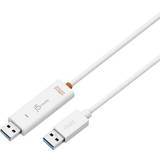 Hvid - USB Kabler j5create Wormhole Switch USB A-USB A 3.0 1.5m