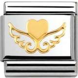 Rustfrit stål Charms & Vedhæng Nomination Composable Classic Link Hearts with Wings Charm - Silver/Gold