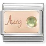 Peridoter Charms & Vedhæng Nomination Composable Classic August Link Charm - Rose Gold/Silver/Peridot