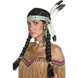 Verden rundt Lange parykker Kostumer Smiffys Indianerparyk