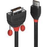 HDMI-kabler - Nikkel - Rund Lindy Black Line HDMI-DVI 10m
