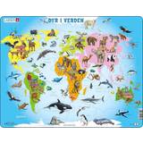 Puslespil til børn Klassiske puslespil Larsen World Animals Map 28 Pieces