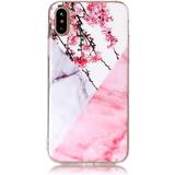 Teknikproffset Plast Covers & Etuier Teknikproffset Pink Flower Marble Soft TPU Case (iPhone X)