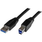 Begge stik - Sort - USB-kabel Kabler StarTech Active USB A-USB B 3.0 10m