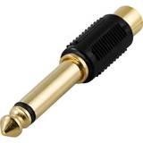 6,3 mm (1/4"RTS) - Guld Kabler Deltaco RCA-6.3mm Adapter
