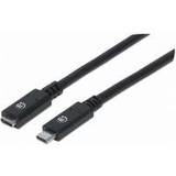 3.1 (gen.2) - PVC Kabler Manhattan SuperSpeed+ USB C-USB C 3.1 Gen.2 M-F 0.5m