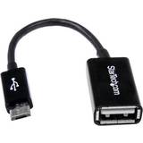 Nikkel - USB-kabel Kabler StarTech USB A-USB Micro-B OTG 2.0 0.1m
