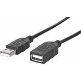 Manhattan PVC - USB-kabel Kabler Manhattan Hi-Speed USB A-USB A 2.0 1m