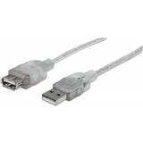 Sølv - USB A-USB A - USB-kabel Kabler Manhattan Hi-Speed USB A-USB A 2.0 4.5m