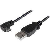 Et stik - Nikkel - USB-kabel Kabler StarTech Right Angle USB A-USB Micro-B 2.0 2m