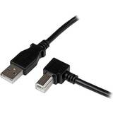 Et stik - Nikkel - USB-kabel Kabler StarTech Right Angle USB A - USB B 2.0 2m
