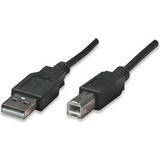 Manhattan PVC - USB-kabel Kabler Manhattan Hi-Speed USB A-USB B 2.0 0.5m