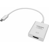 Vision Sort - USB-kabel Kabler Vision USB C - HDMI M-F 0.2m
