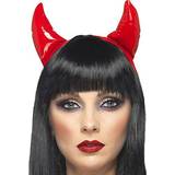 Halloween Kroner & Diademer Kostumer Smiffys Devil Horns on a Headband Red