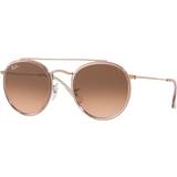 Ray-Ban Rosa Solbriller Ray-Ban Round Double Bridge RB3647N 9069A5