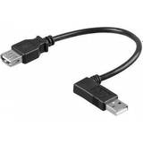 Et stik - Han – Hun - USB-kabel Kabler Goobay USB A - USB A (angled) M-F 2.0 0.2m