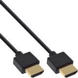 InLine HDMI-kabler - Sort InLine Super Slim HDMI-HDMI 2.0 1m