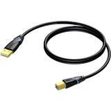 Procab Rund - USB-kabel Kabler Procab USB A-USB B 2.0 1.5m