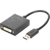 Digitus Skærmet - USB-kabel Kabler Digitus USB A-DVI 0.2m
