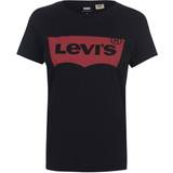 Levi's Dame T-shirts & Toppe Levi's The Perfect Graphic Tee - Large Batwing Black/Black