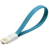 Blå - Flad - USB-kabel Kabler LogiLink Magnet USB A - USB Micro-A 2.0 0.2m