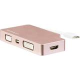 Kabeladaptere - Pink Kabler StarTech USB C - DisplayPort Mini/VGA/DVI/HDMI M-F 0.1m