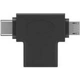 Wentronic USB A-USB B Micro/USB C M-F Angled Adapter