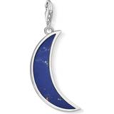 Lapis Smykker Thomas Sabo Moon Charm Pendant - Silver/Blue