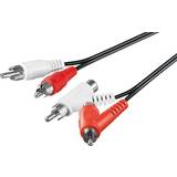 Wentronic RCA-kabler Wentronic Passthrough 2RCA-4RCA M-F Angled 1.5m