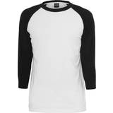 Urban Classics Hvid T-shirts & Toppe Urban Classics Contrast 3/4 Sleeve Raglan T-shirt - White/Black