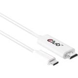 Hvid - Standard HDMI-standard HDMI - USB-kabel Kabler Club 3D USB C 3.1 - HDM 2.0 1.8m