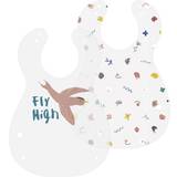 EVA - Hvid Babyudstyr Sebra Singing Birds Bib 2-pack